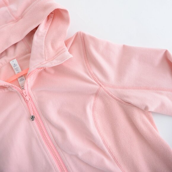 Lululemon Rejuvenate Pink Hoodie Zip Up Mockneck Casual Bleached Coral Sweater 8 - Picture 9 of 12